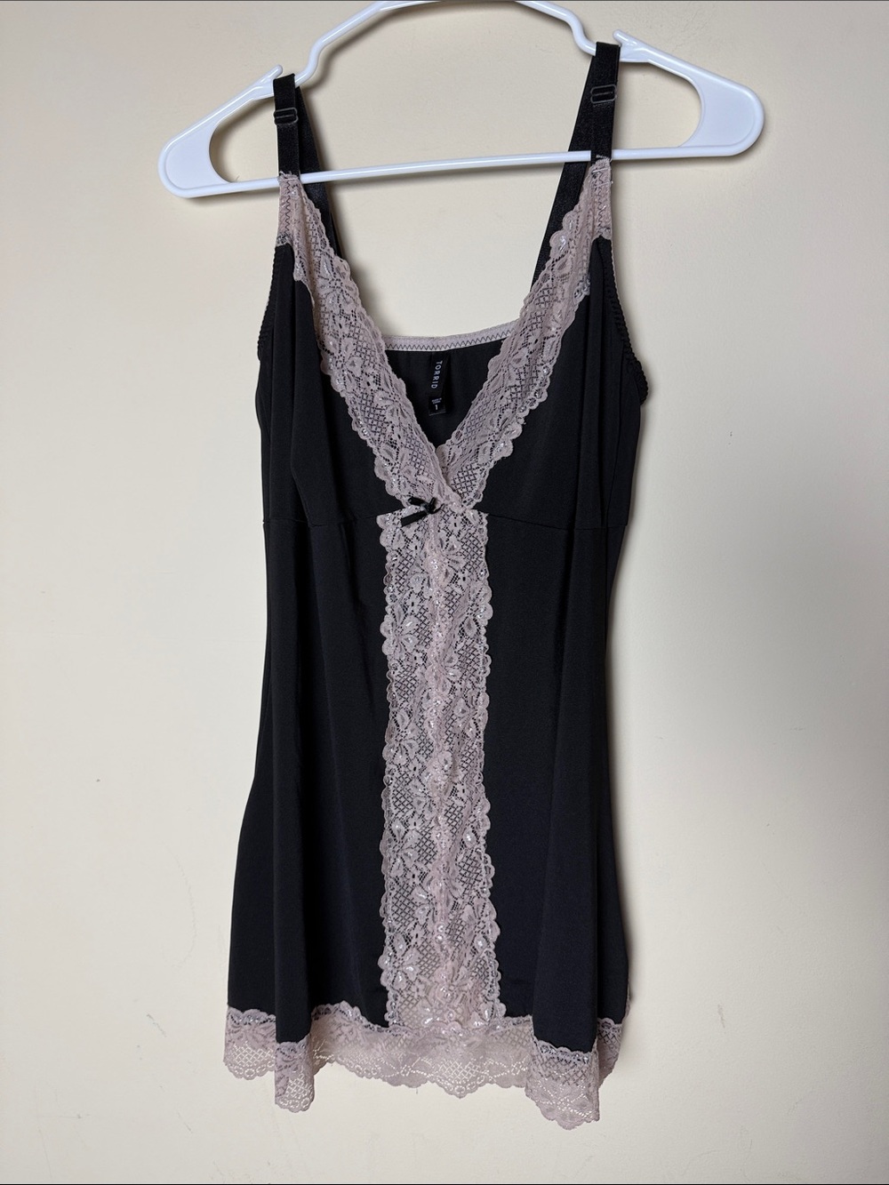 Torrid camisole lingerie Black & cream Dark Romantic Gothic Babydoll size 1